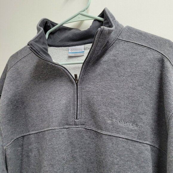 Columbia 1/4 Zip Sweatshirt Size Large Mens Pullover Fleece Gray Long Sleeve - Picture 3 of 6